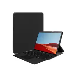 DLH - Étui à rabat pour tablette - clavier - pour Microsoft Surface Pro X (DY-PS4238)_1